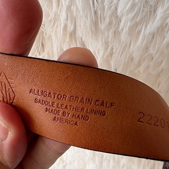 Martin Dingman Dark Brown Crocodile Embossed Belt - Picture 4 of 7